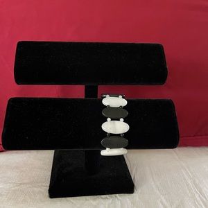 Black Jasper and Snow Quartz bracelet